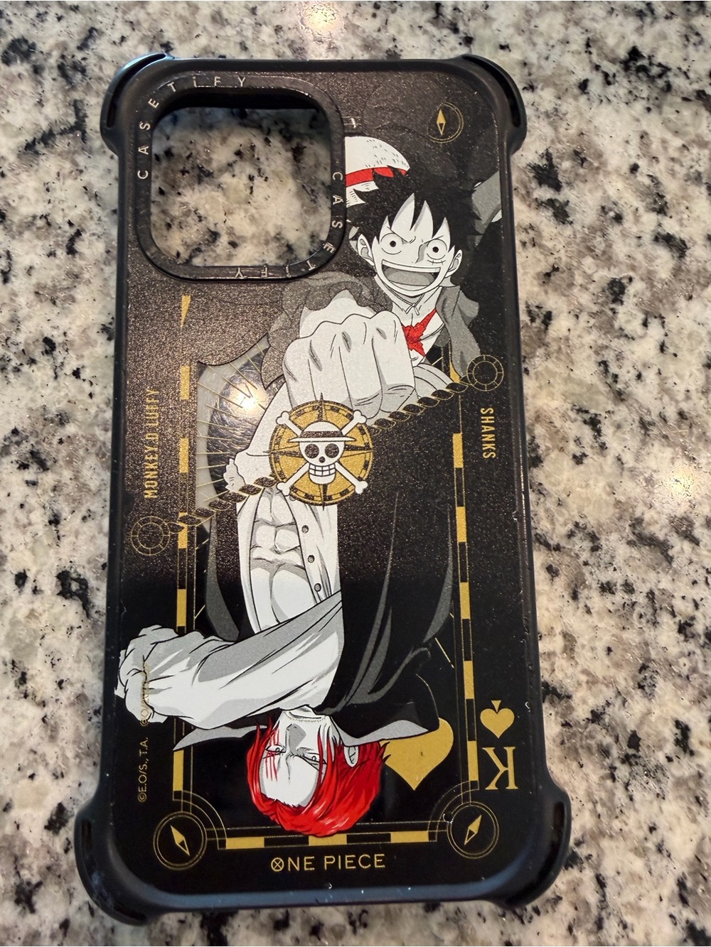 Casetify Black & Red One Piece iPhone Case - Luffy & Shanks Artwork